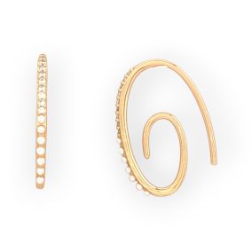   Zelna aranyszínű orvosi fém fülbevaló tekla gyöngy díszítéssel