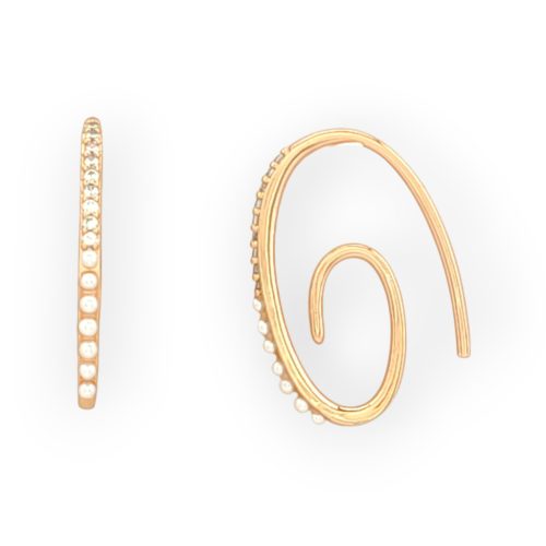 Zelna aranyszínű orvosi fém fülbevaló tekla gyöngy díszítéssel