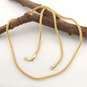 Bertilla aranysárga színű orvosi fém nyaklánc