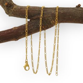   Agnetta aranysárga színű nemesacél figaro szemes nyaklánc