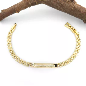   Amadil Gold aranysárga színű orvosi fém karkötő kristály díszítéssel
