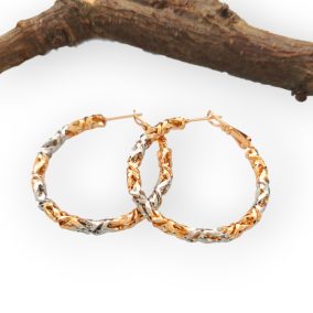   Auróra arany-ezüstszínű orvosi fém csavart karika fülbevaló