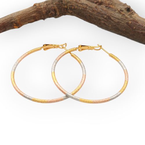 Bernarda tricolor orvosi fém karika fülbevaló