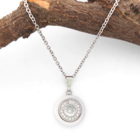 Dea White fehér kerámia medál nemesacél nyaklánccal