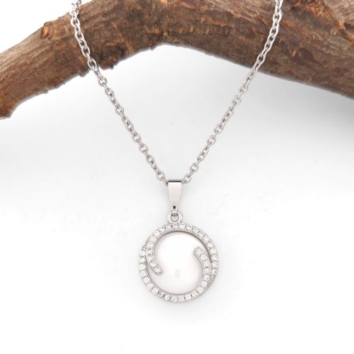 Dalmina fehér kerámia medál ezüstszínű nemesacél nyaklánccal