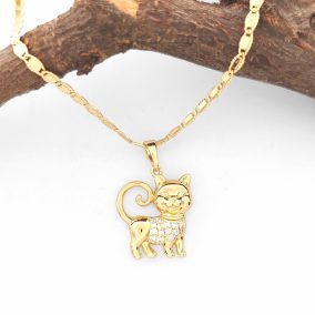 Cintya aranysárga színű orvosi fém cica medál