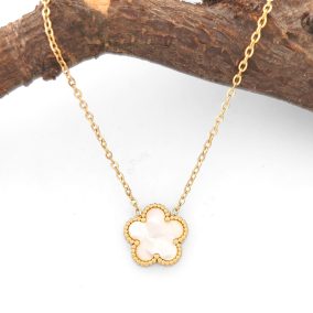   Sejla White aranyszínű nemesacél virág medál nemesacél nyaklánccal