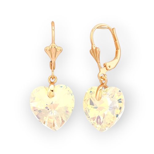 Bibiána White aranyszínű orvosi fém fülbevaló Swarovski kristállyal