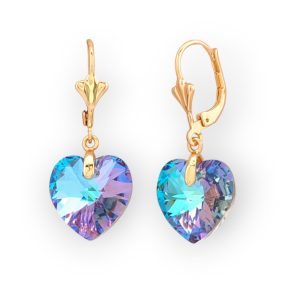   Bibiána aranyszínű orvosi fém fülbevaló Swarovski kristállyal