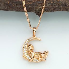 Loretta aranyszínű orvosi fém medál