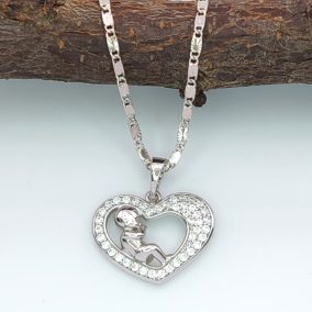 Lilla ezüstszínű orvosi fém medál