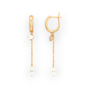   Miri aranyszínű orvosi fém függő fülbevaló kristály díszítéssel