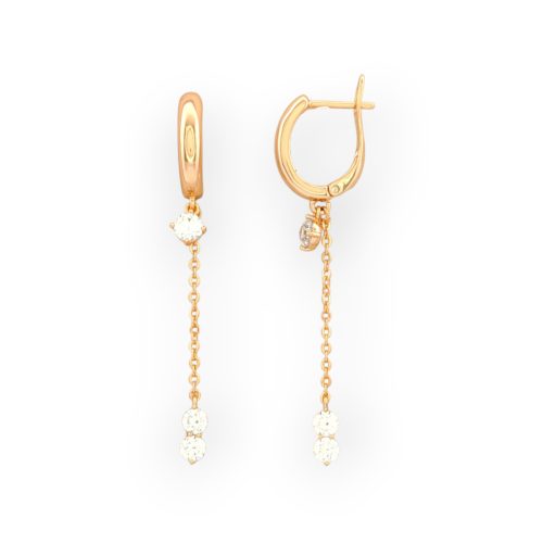 Miri aranyszínű orvosi fém függő fülbevaló kristály díszítéssel