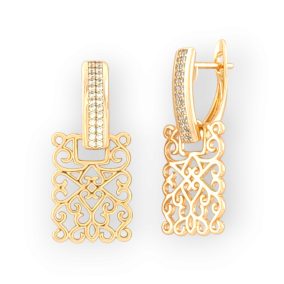 Tereza aranyszínű orvosi fém lógós fülbevaló