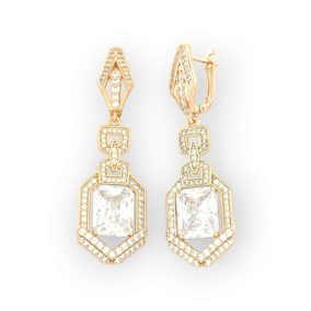 Navira White aranyszínű orvosi fém lógós fülbevaló