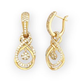 Orvosi fém aranyszínű függő fülbevaló (14K)